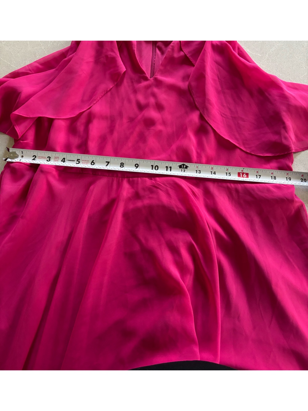 Fuchsia Ruffled Cold-Shoulder Midi Dress - Picture 4 of 9